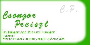 csongor preiszl business card